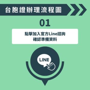 台胞證辦理流程第一步，加入官方LINE諮詢確認所需資料。
